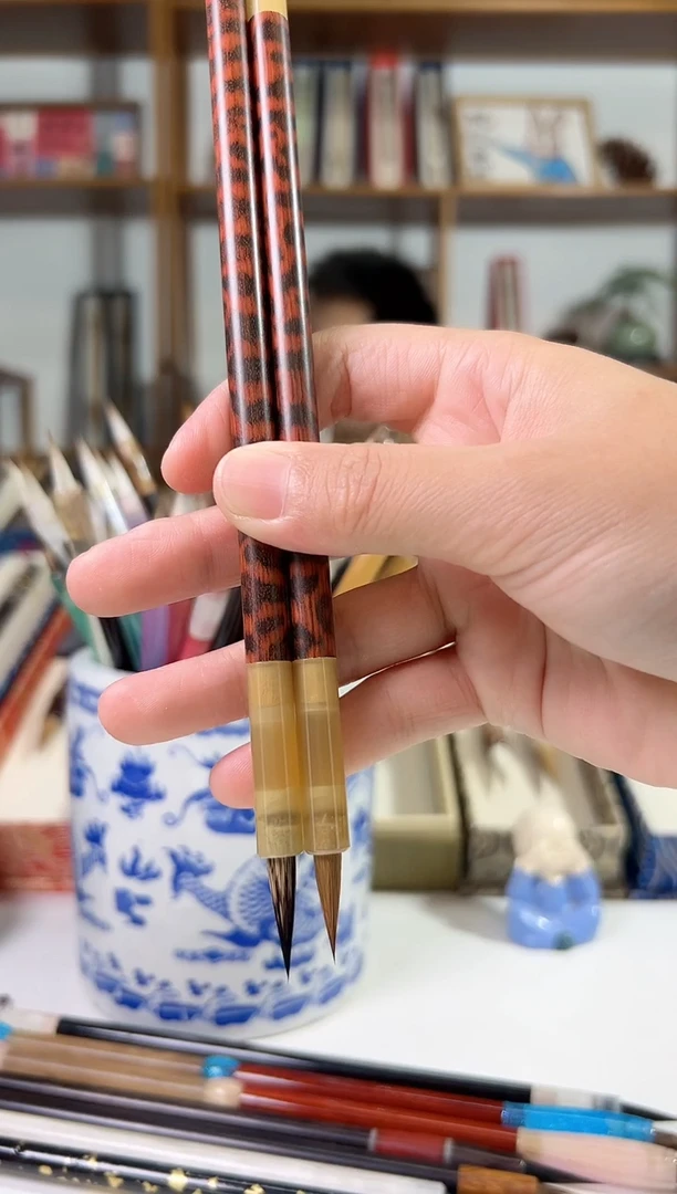 花杆黄斗紫毫狼毫小楷2.0一对