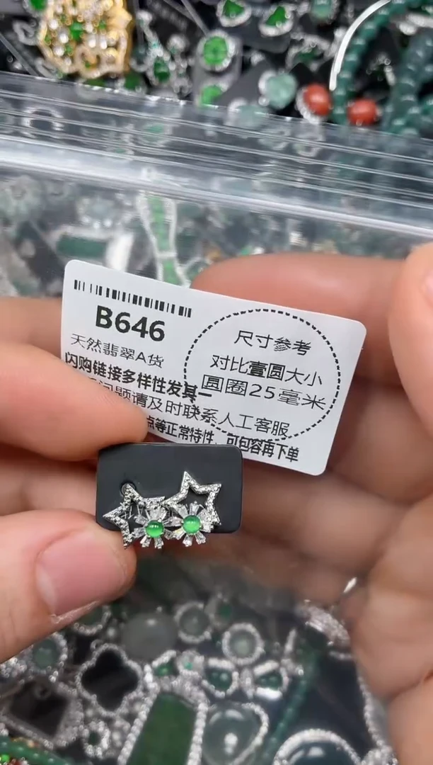 颈饰未镶嵌翡翠B646耳钉
