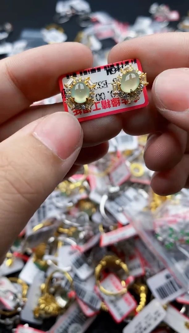 翡翠银S925镶嵌戒指77777---4