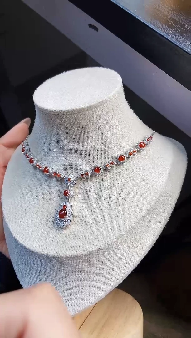 颈饰银S925镶嵌翡翠12