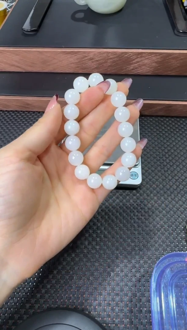 未镶嵌手串和田玉且末天泰白玉卡12手串