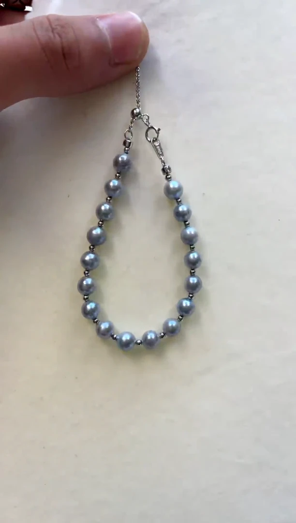 银S925镶嵌手绳海水珍珠