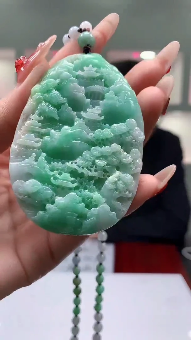 【闪购商品】定制翡翠未镶嵌1023y-毛货挂件赠珠链16