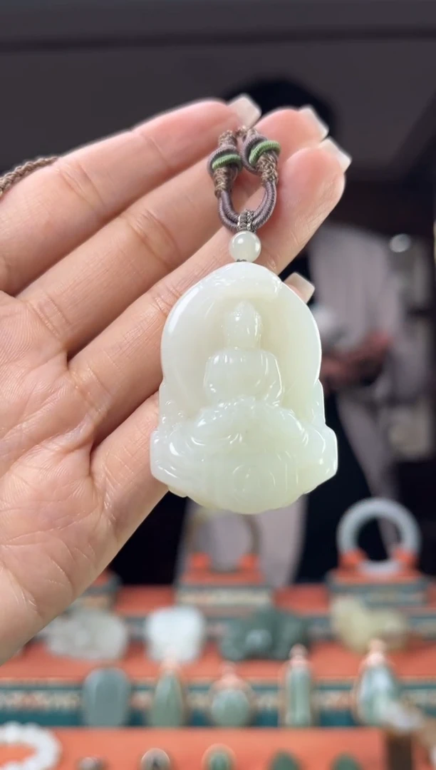 颈饰未镶嵌和田玉佩佩羊 猴