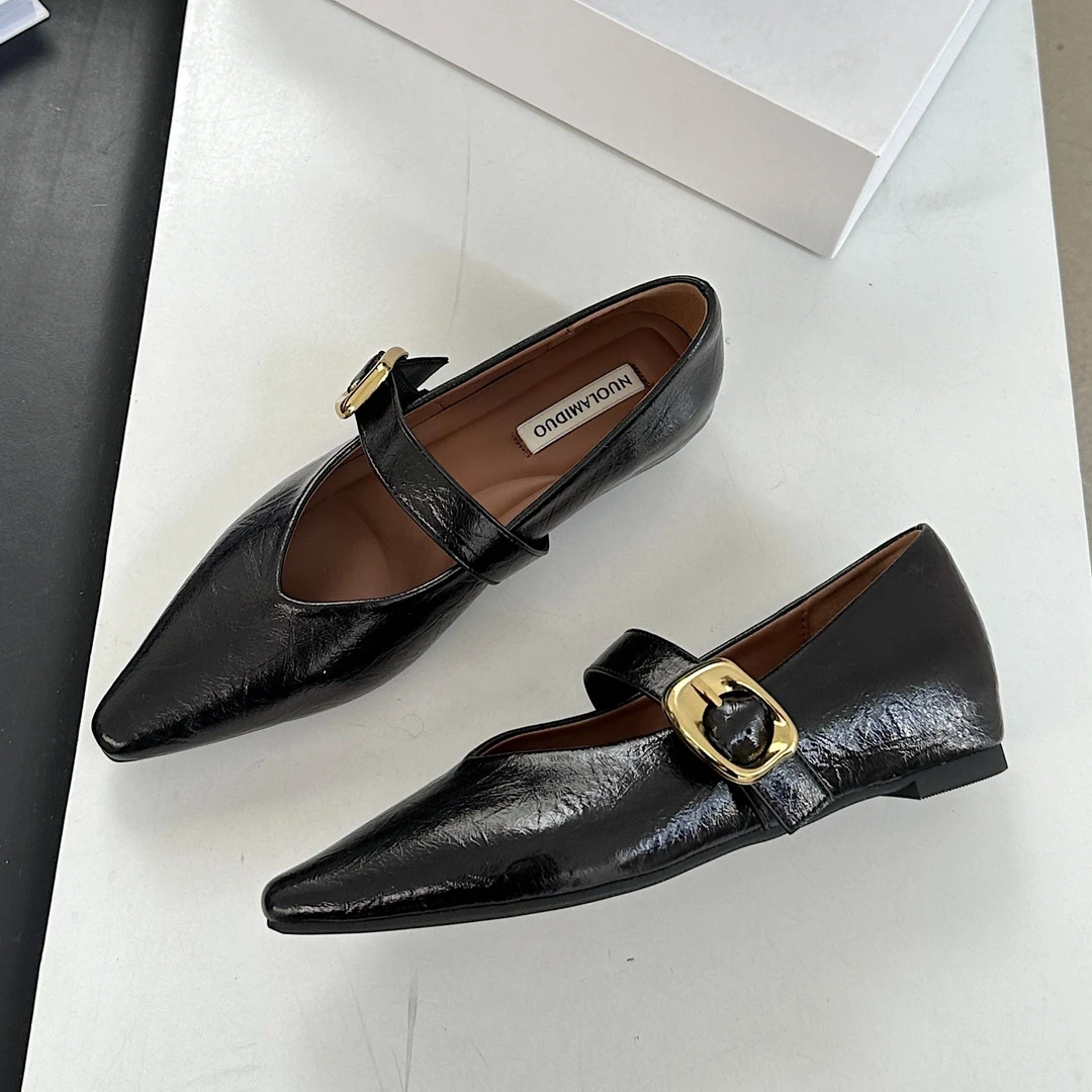 2025春季新款法式气质单鞋女时尚尖头浅口玛丽珍国潮芭蕾风女单鞋