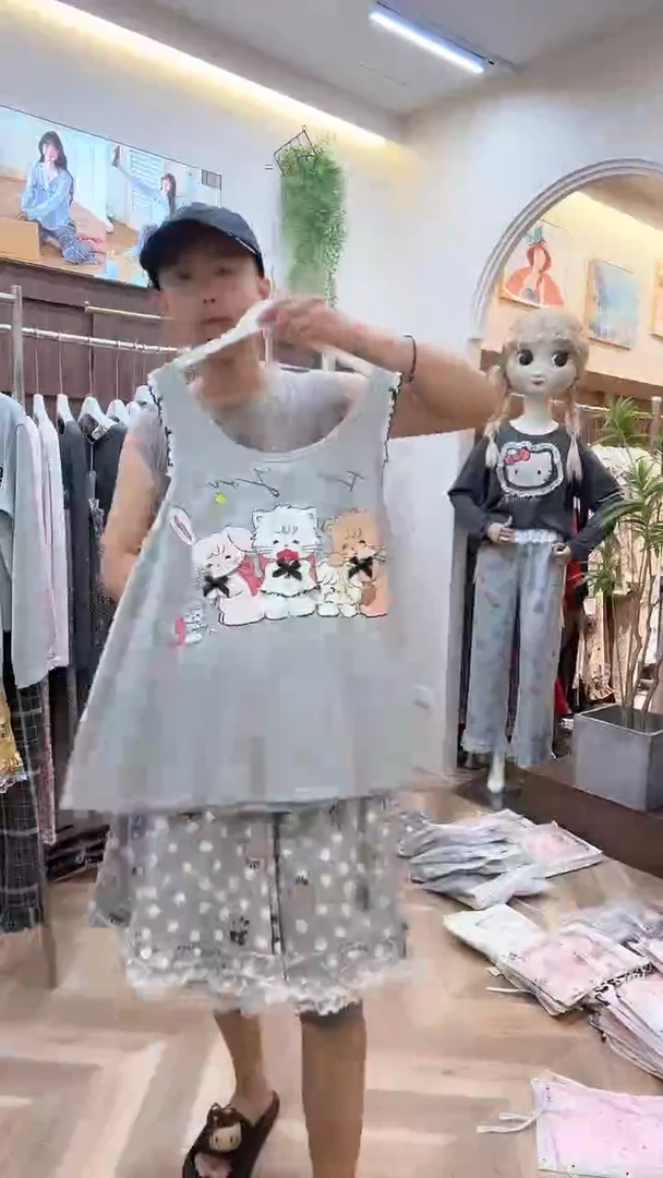 棉小熊吊带短裤XL号130-160斤以下