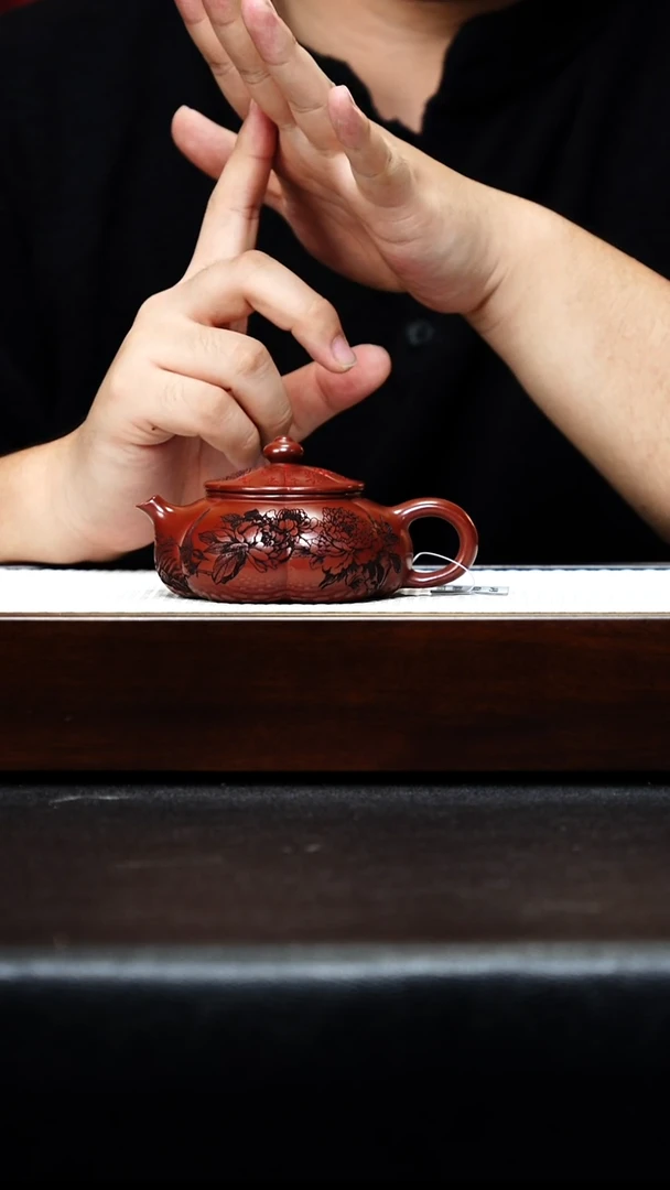 茶壶紫砂宜兴紫砂 筋纹寒江
