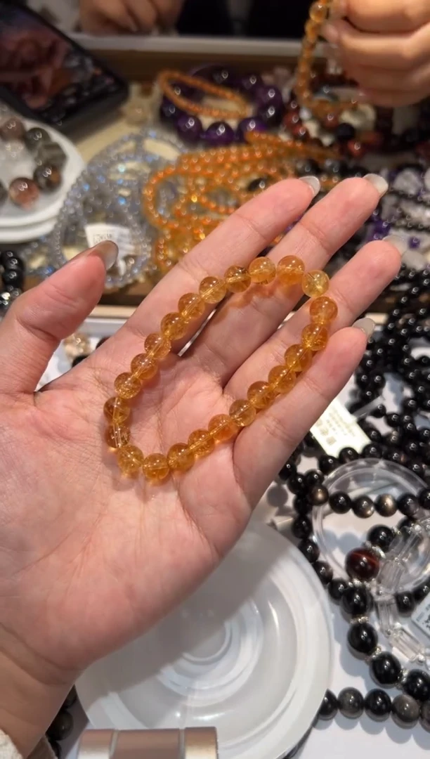 【闪购商品】水晶手链未镶嵌8mm黄水晶