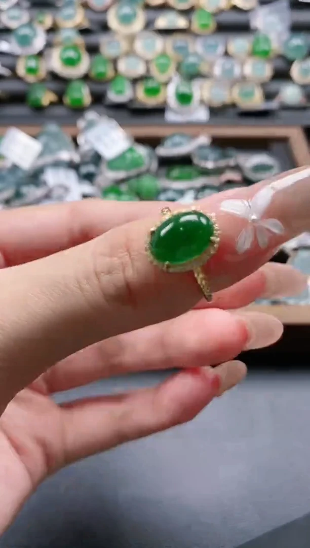 【闪购商品】翡翠戒指银S925镶嵌51511