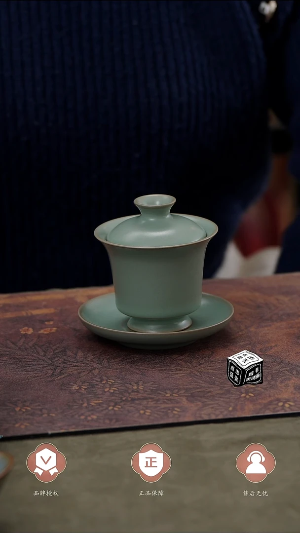 【闪购商品】杯国非遗大师王君子章款三才马蹄盖碗