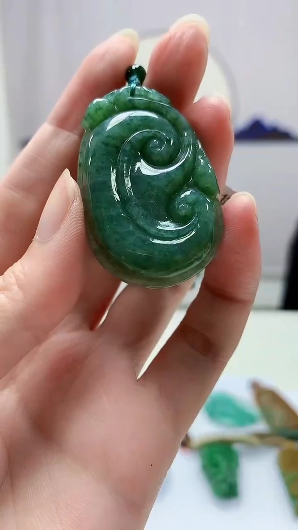 定制翡翠未镶嵌4852zm-毛货挂件50如意