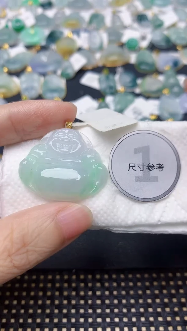 颈饰18K金镶嵌翡翠天然缅甸A货翡翠