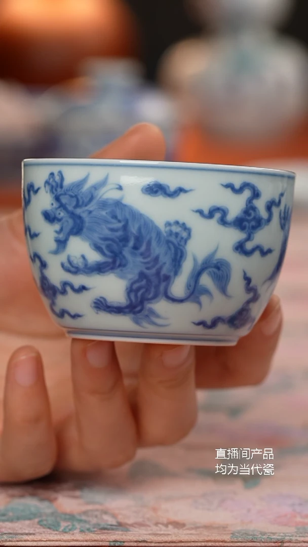 源明青忆三瑞兽缸杯