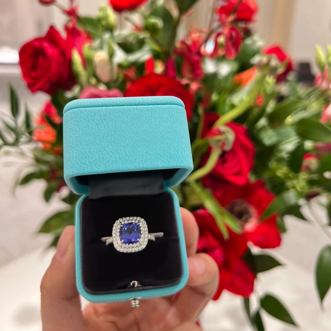 99新 Tiffany & Co./蒂芙尼 【念念】 坦桑石 2克拉钻0.45克拉钻戒