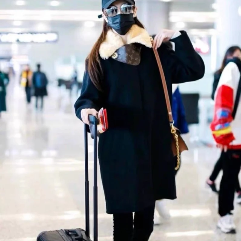 95新 LouisVuitton/路易威登 GW0008 logo老花羊毛大衣外套 M码