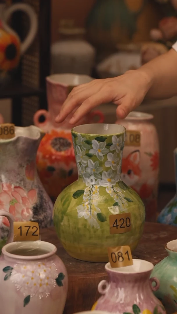 陶瓷420景德镇设计师手作花器摆件侘寂风