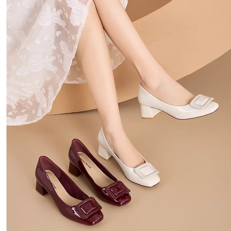 （阿狸）女鞋 偶有瑕疵 介意勿拍显瘦玛丽珍粗跟时尚百搭（1）