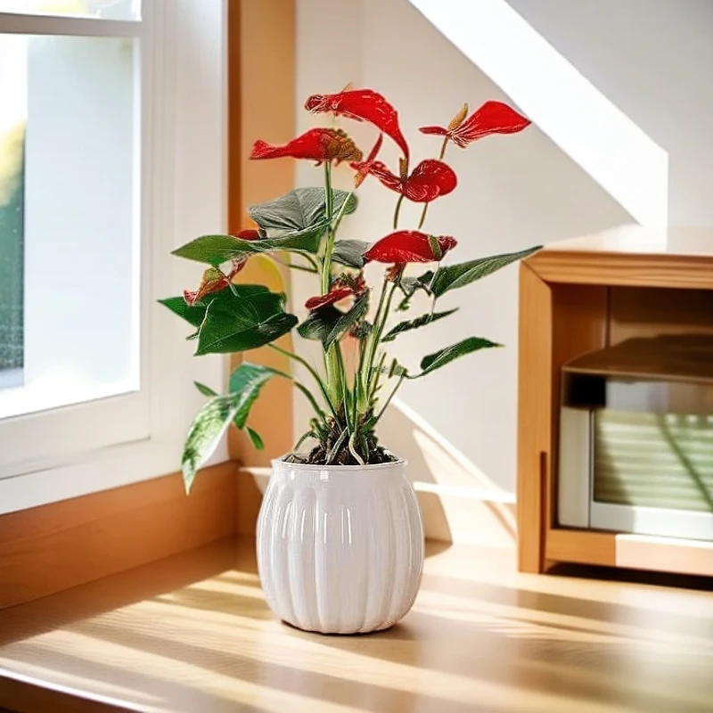 红掌盆栽绿植水培植物水养花卉美观桌面室内盆栽ks02