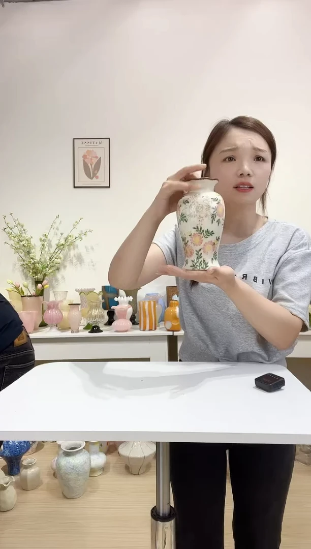 粉菊25C陶瓷花瓶