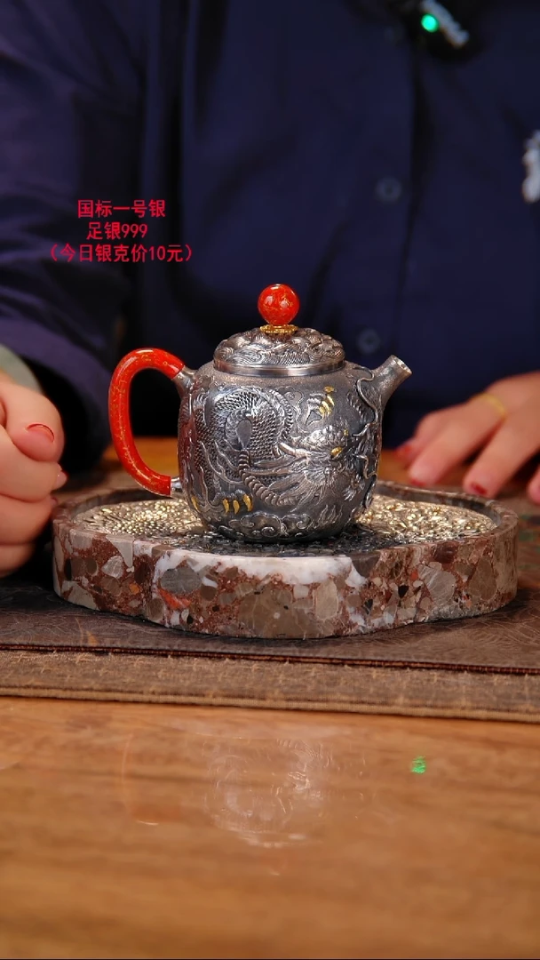 盛唐工坊 足银999 手工泡茶壶