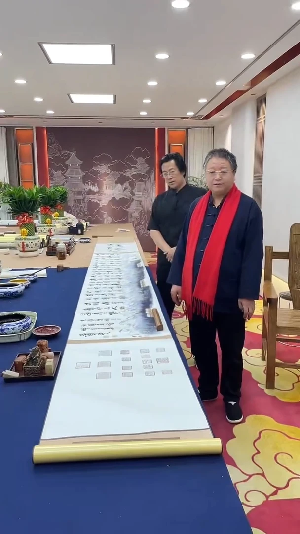 书法黄志军·肖彦江 5米书画沁园春雪长卷