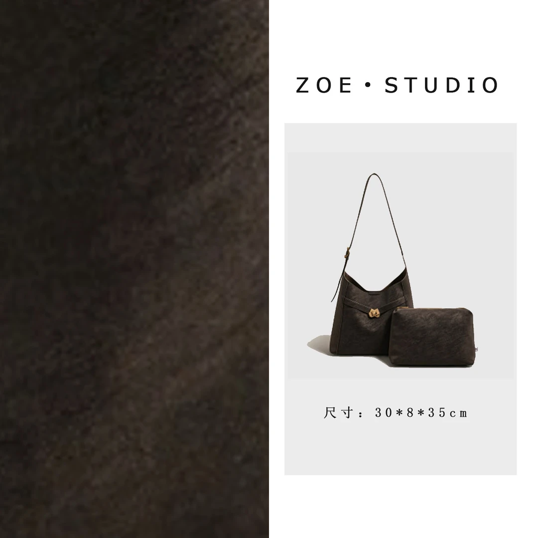 【佐伊甄选】SK-83325-1-咖啡轻奢女士时尚小众真皮单肩挎包