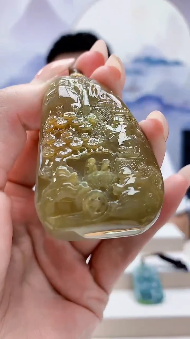 未镶嵌定制翡翠5028MM-毛货挂件106