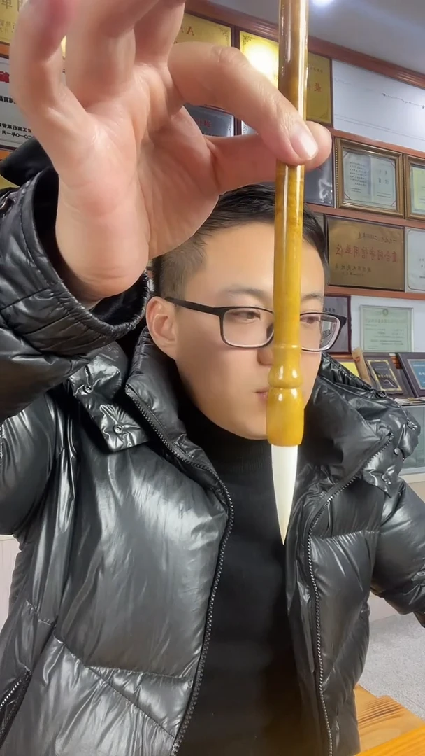 金丝楠木水波纹双喜湖笔