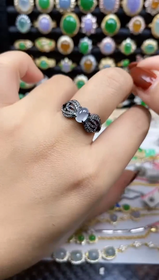 银S925镶嵌戒指翡翠6721