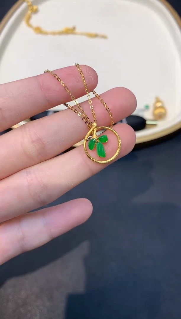 套链18K金镶嵌翡翠W72|2980