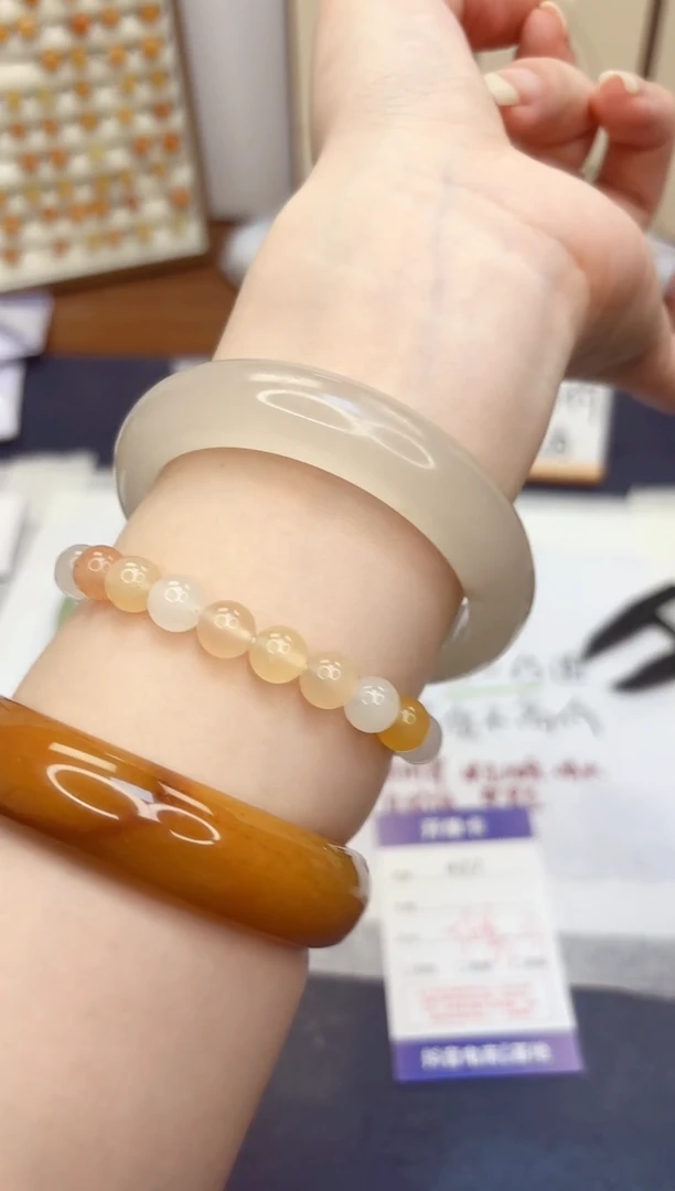 石英质玉手镯未镶嵌437-财气镯-圈口56