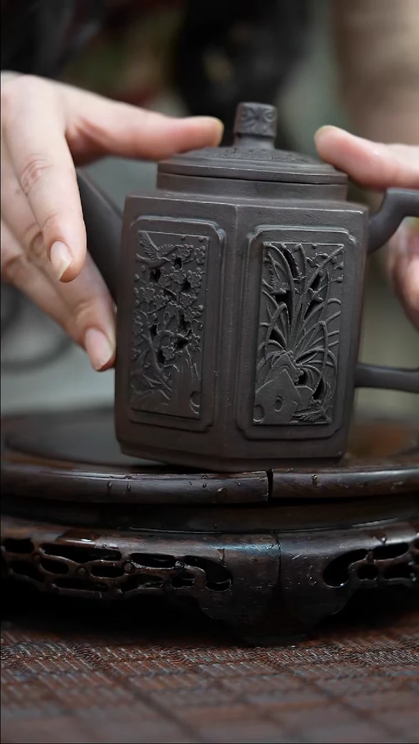 茶壶紫砂宜兴紫砂岁颐传砂原矿全手12