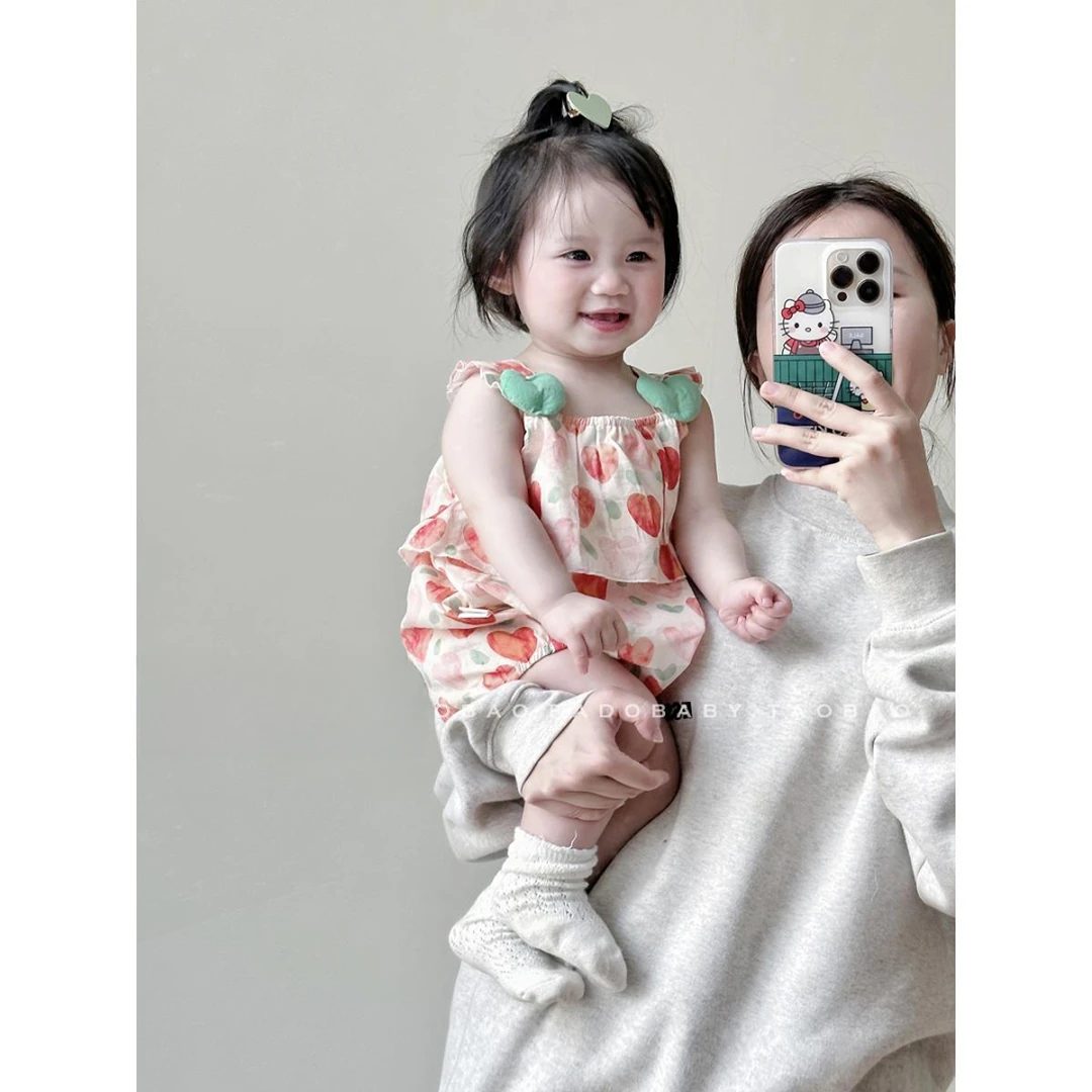 MK&UR.BV婴儿夏季衣服包屁衣女儿童洋气薄款哈衣夏天宝宝连体衣