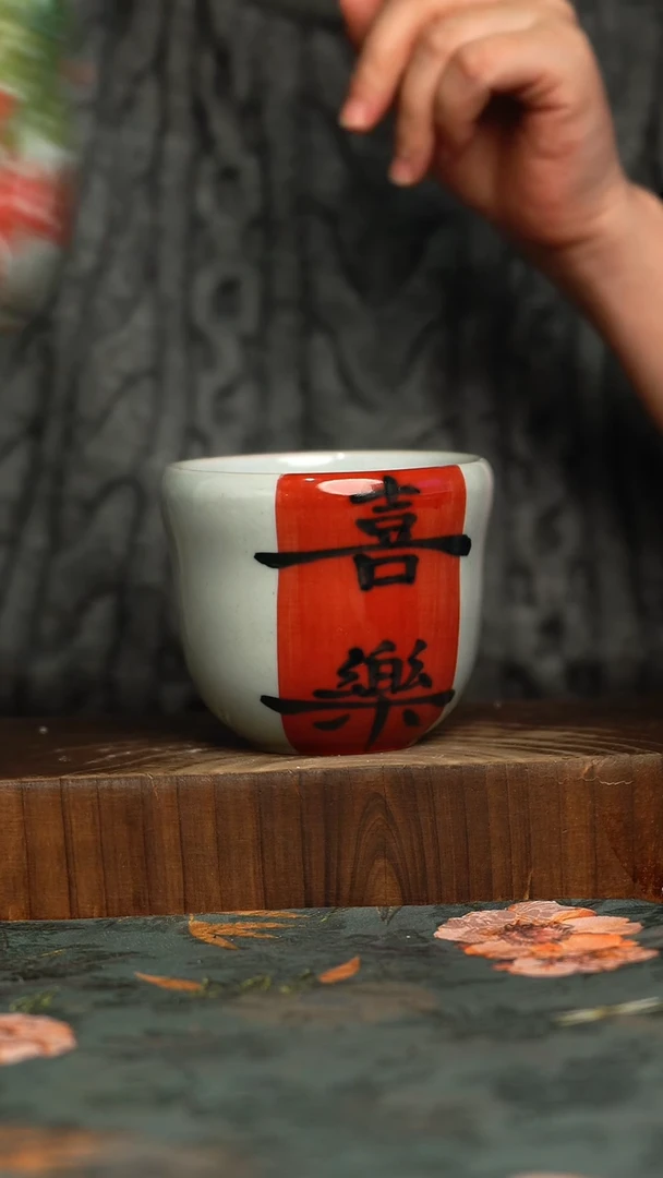 杯釉下彩手工手绘同款陶器