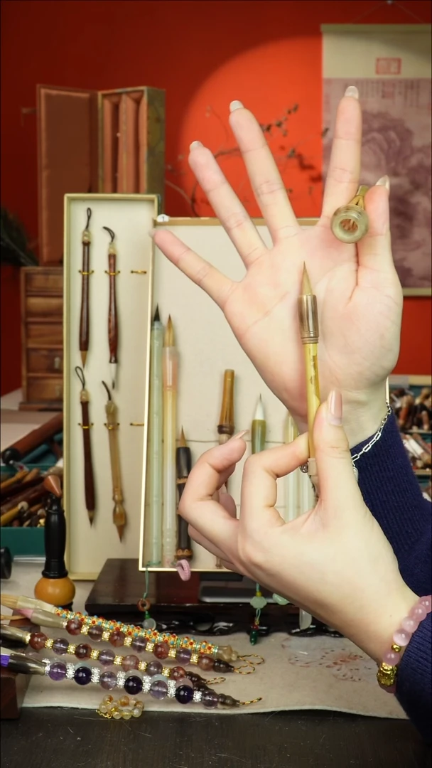 63号闪孤品高货毛笔链接 清水试笔 蘸墨不退