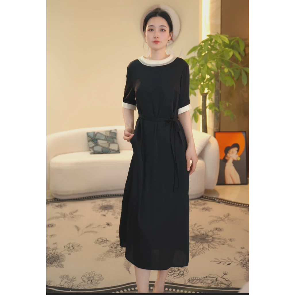 【倩希轻奢】时尚休闲百搭桑蚕丝连衣裙82497896