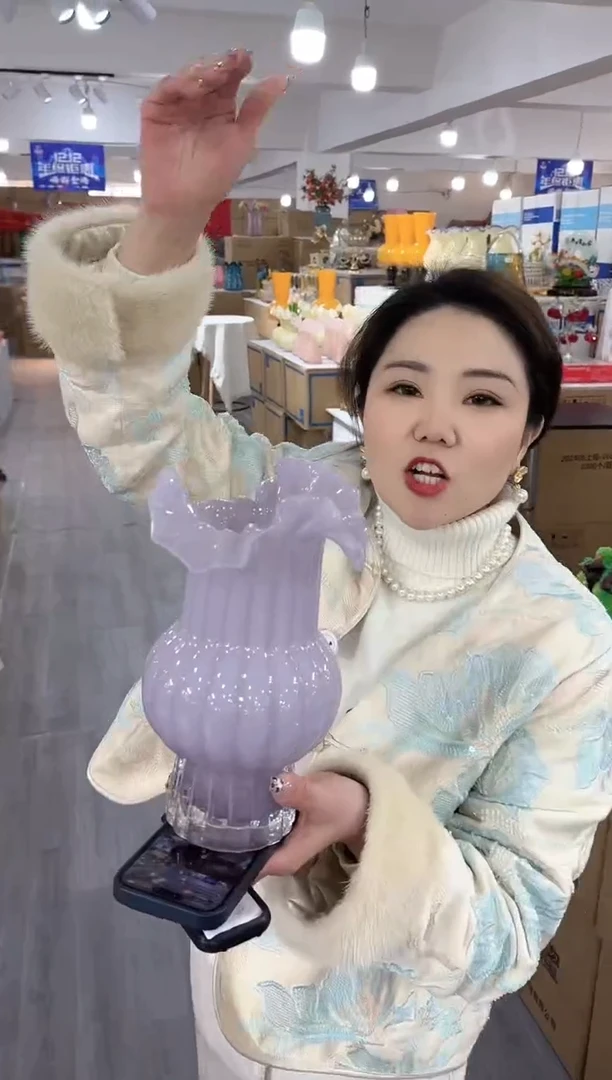 【闪购商品】琉璃椿野花瓶花器早R-15