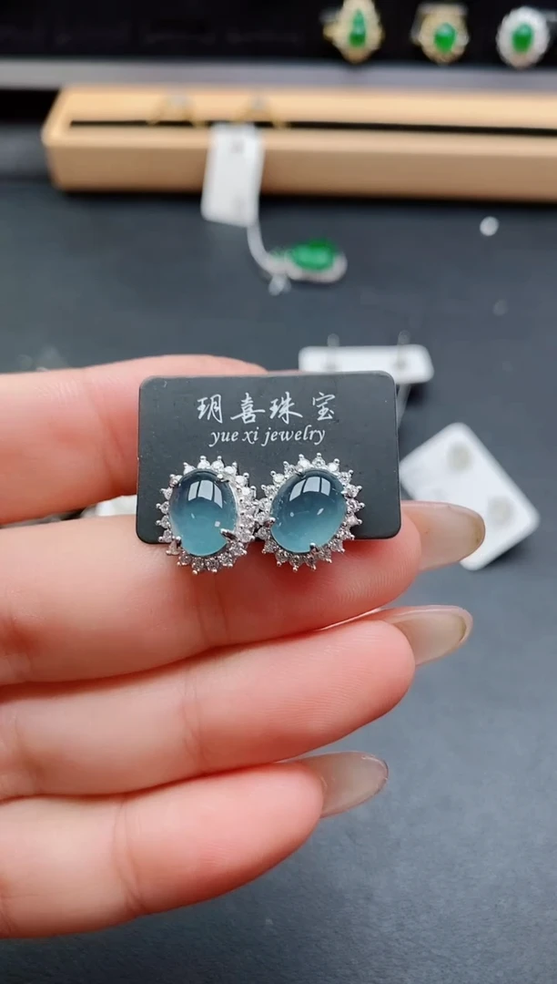 银S925镶嵌戒指翡翠1
