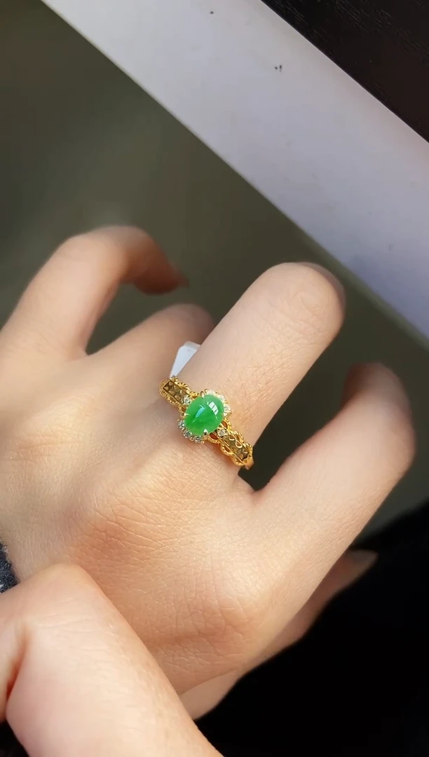 银S925镶嵌戒指翡翠12