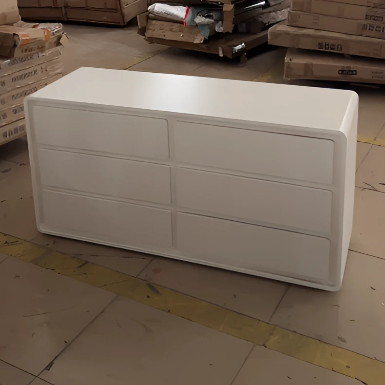 （白色）P767六斗柜120*40*60【不包安装】库存尾货（铁3）3301