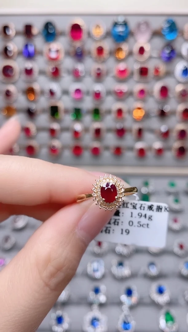 【闪购商品】红宝石18K金戒指18K金镶嵌.