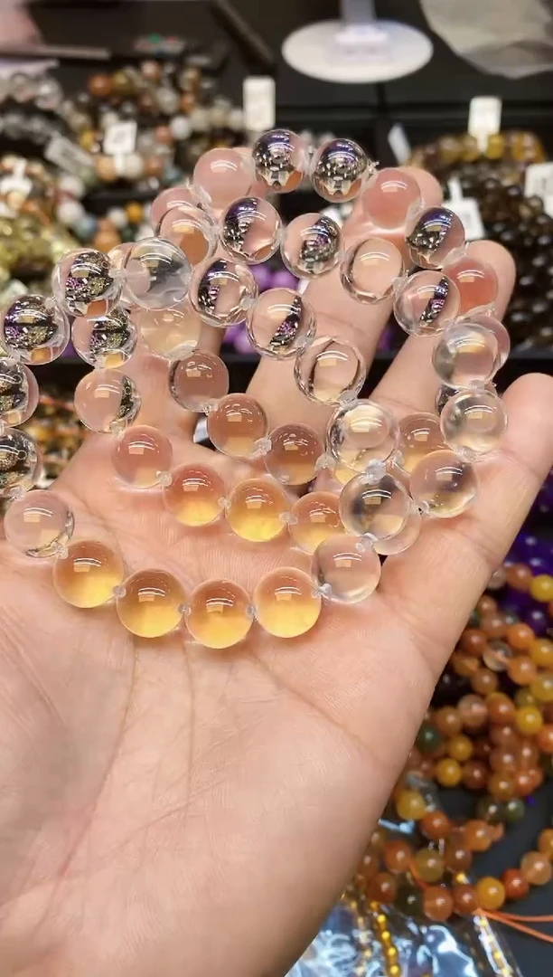 【闪购商品】水晶手链未镶嵌04 泡泡白水晶12mm 多样性发其一