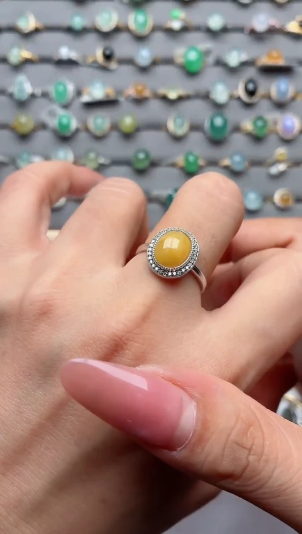 银S925镶嵌戒指翡翠.