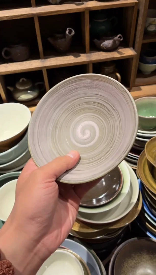 瓷片迁***玲966 微瑕手刷粉色小碟1个