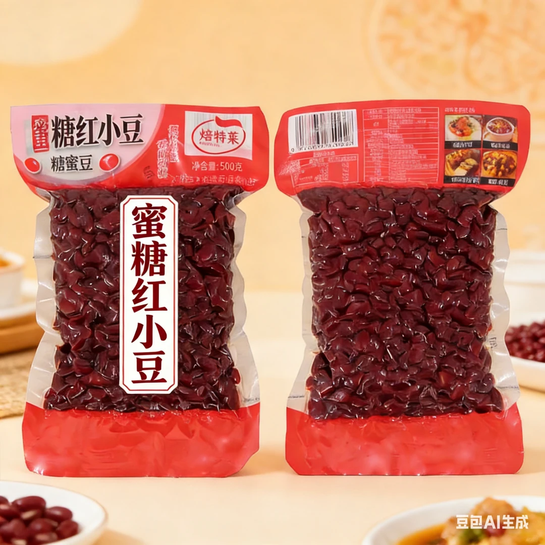 红小豆糖蜜豆500G/袋开袋即食奶茶甜品烘焙馅料
