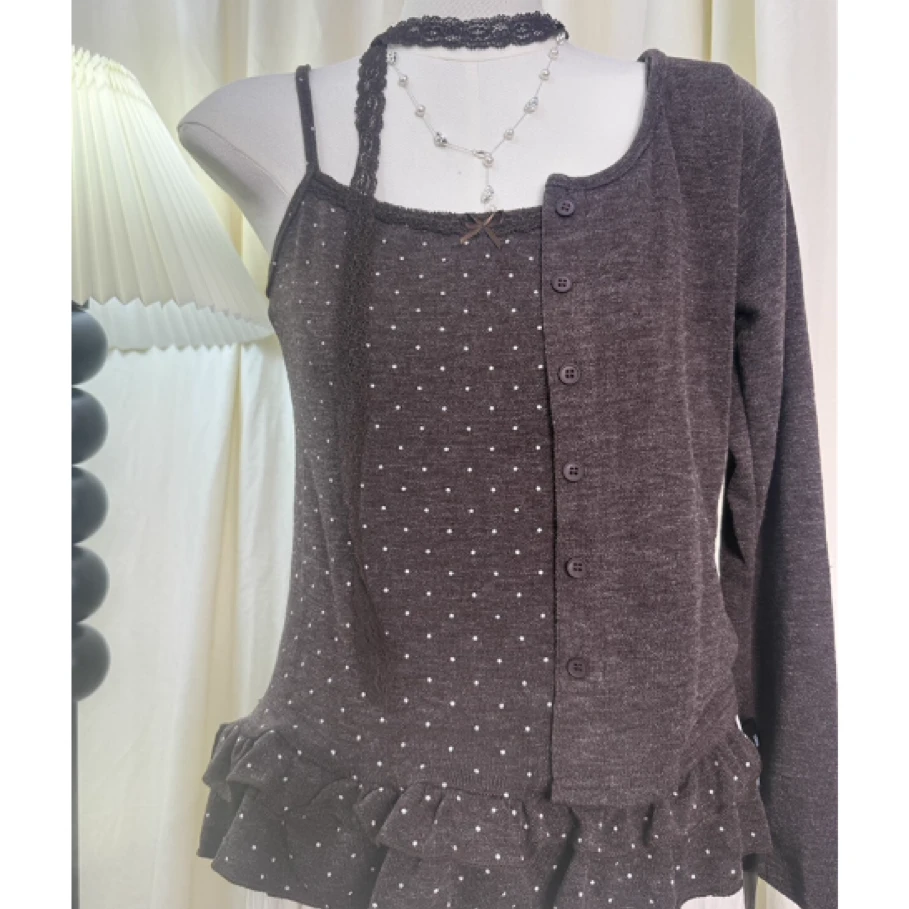 大码女装辣妹风气质针织时尚2件套装可爱风简约纯欲风时尚119