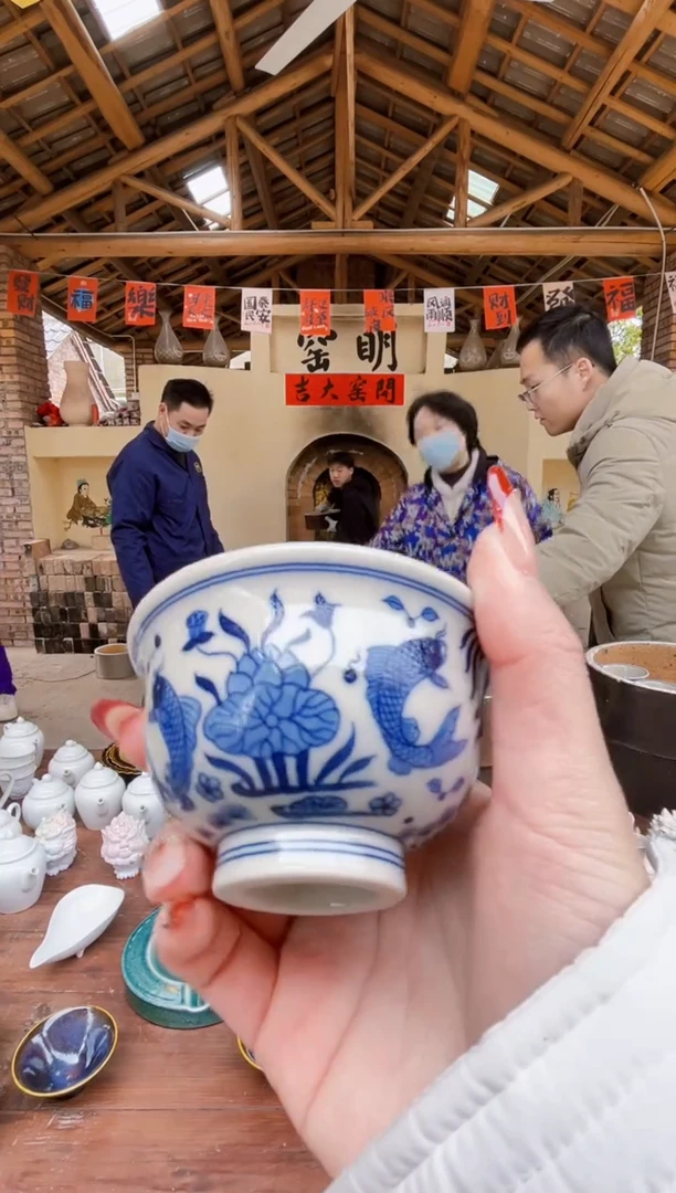 【柴烧青花杯】非遗大师手工高温瓷特价款