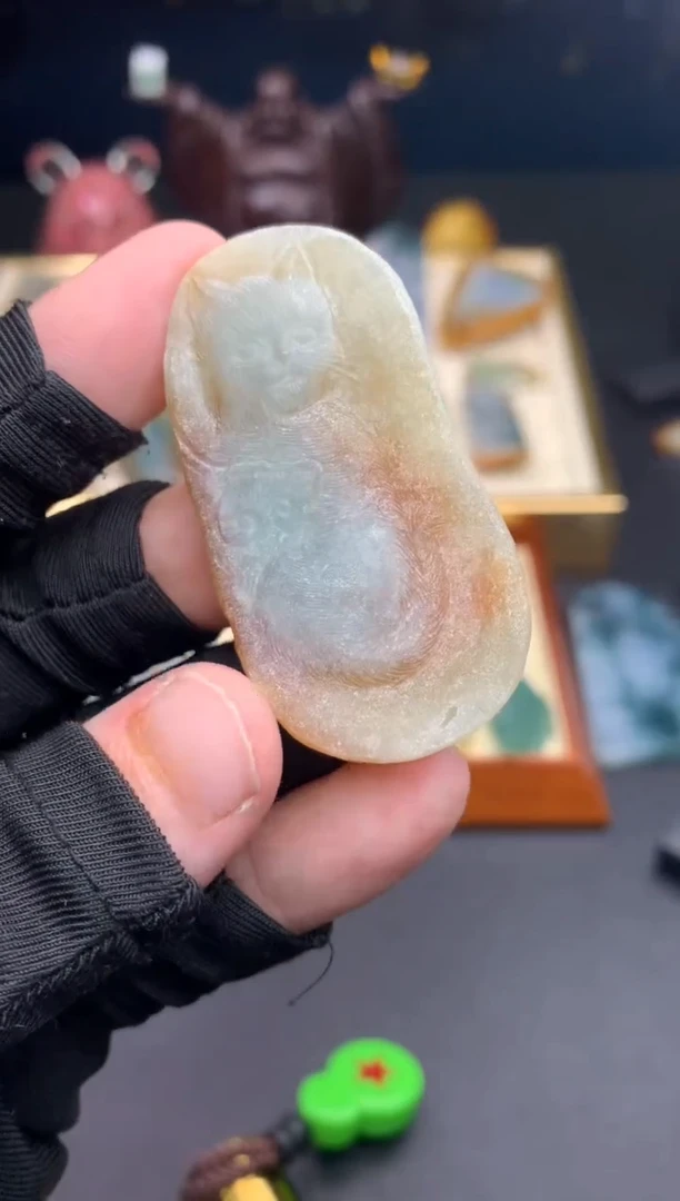 未镶嵌定制翡翠天然翡翠猫咪
