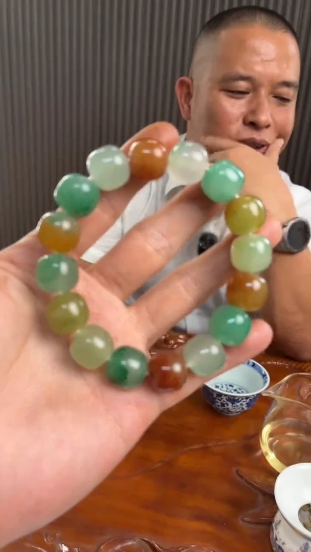 未镶嵌手链石英质玉（非洲翠）多宝手串 （一物一拍）