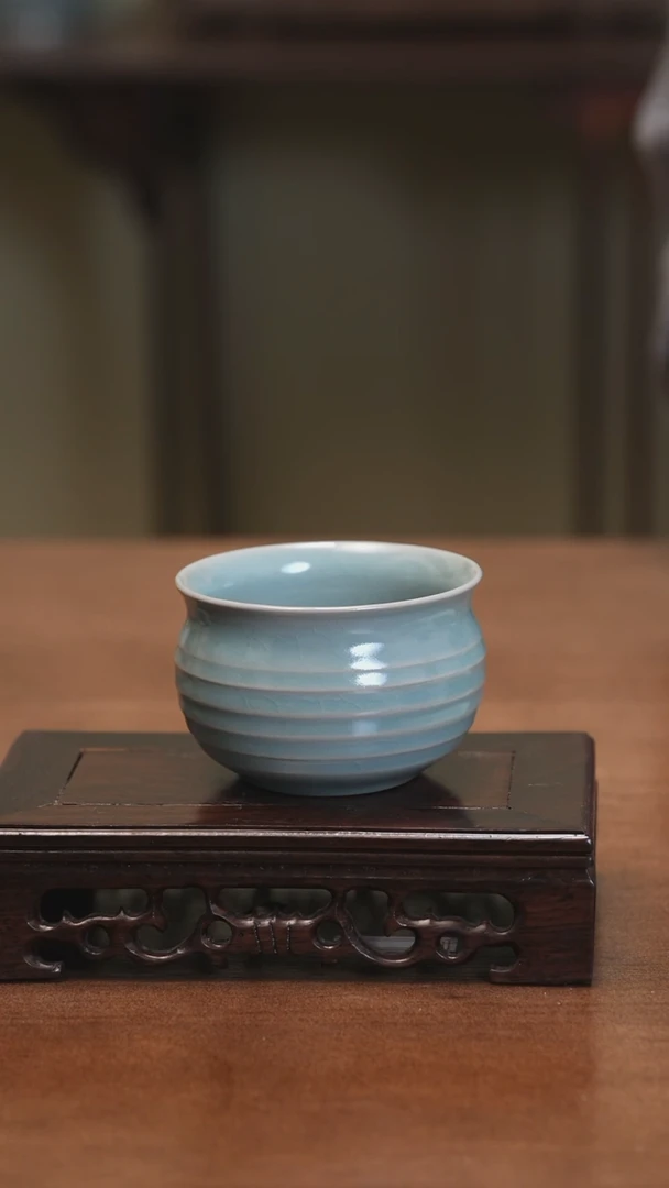 【闪购商品】Y宝丰宋官窑原产地汝瓷钱袋子杯